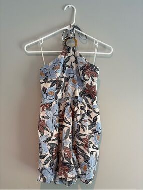 Old Navy Floral Halter Romper in Blue & Brown